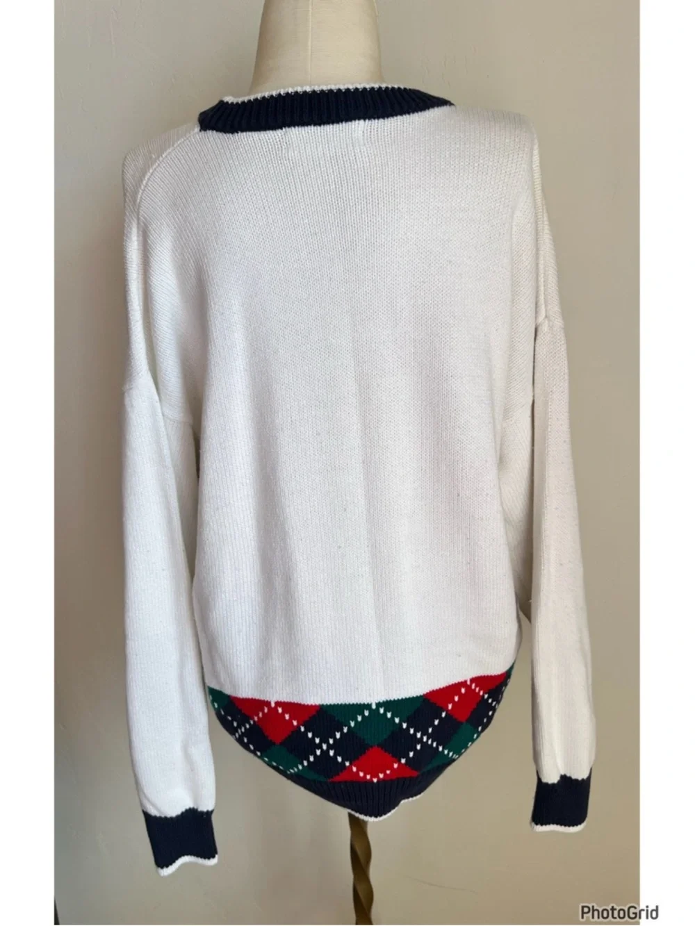 Vintage VTG Cotton Traders Golf Novelty Argyle Pullover Sweater Medium Cotton